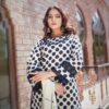 printed lawn shirt beautifully crafted with laces on with plain trousers along with pure tie and dye dupatta