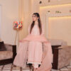 Peach embroidered lawn dress for women in smart casual style, comfortable and elegant outfit for everyday wear