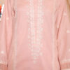 Peach embroidered lawn dress for women in smart casual style, comfortable and elegant outfit for everyday wear