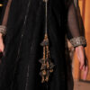 Cotton maxi dress net frock with lace embroidery and tassels